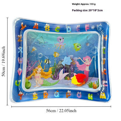 Hot New Items at Buy Center: Children's Inflatable Marine Animal Racket Water Cushion Baby Crawling Racket Water Bag Racket Water Cushion Climbing Pad Mermaid Square