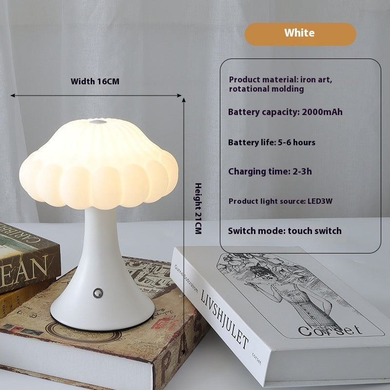 Fresh Arrivals at Buy Center: Mushroom Lamp Bar Cafe Decoration Charging Touch Small Night Lamp White