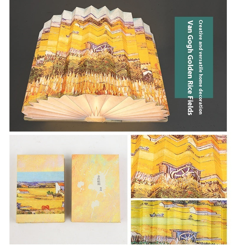 Fresh Arrivals at Buy Center: Folding Book Cultural And Creative Gifts Small Night Lamp Van Gogh Golden Rice Field