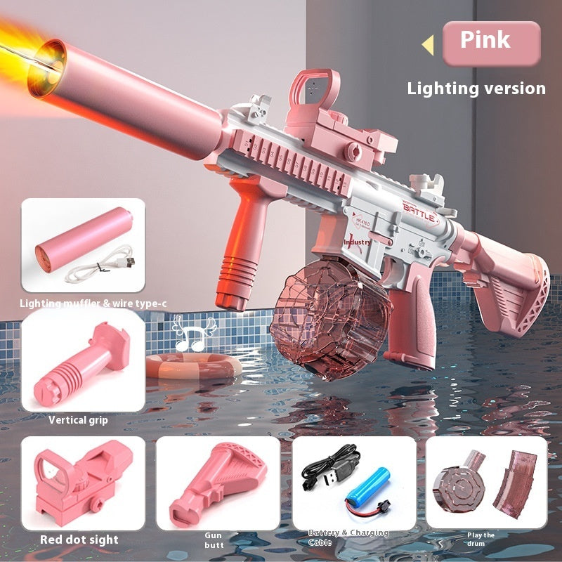 Newly Arrived at Buy Center: Fire-breathing Second Generation M416 Water Gun Large Capacity Electric Continuous M416 Water Gun Pink