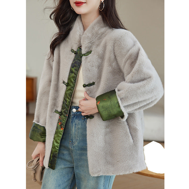 Women's Fur Chinese Style Traditional Coat Buy Center