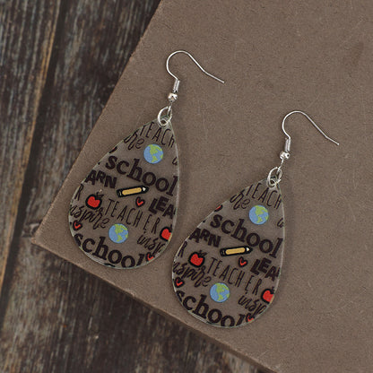 Buy Center Exclusive Offer-Simple Graduation Season Drop-shaped Printed Earrings