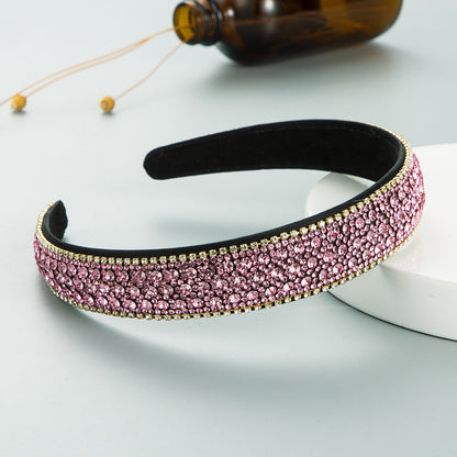 Trendy Colorful Diamond Non-slip Headband Women's Simple