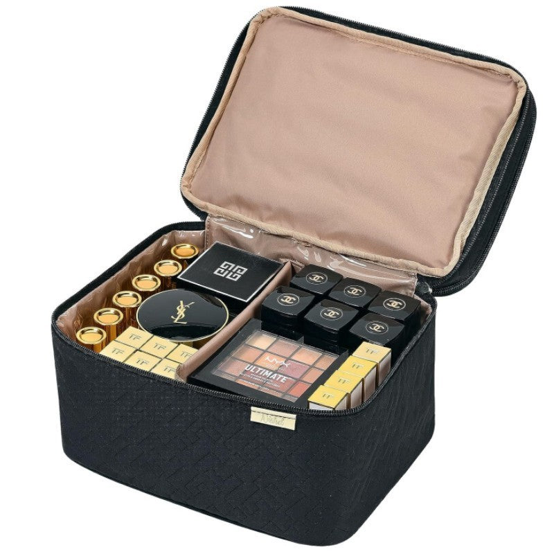 Portable Fashion Double Layer Cosmetics Bag