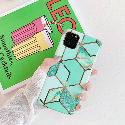 Fresh on the Scene at Buy Center: Electroplating Splicing Silicone Phone Case Green Gilding