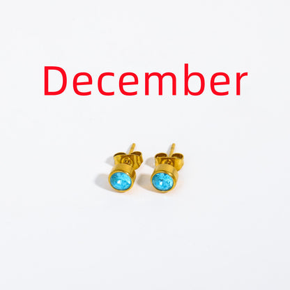 Buy Center Hot Pick-Twelve Constellation Zircon Birthstone Earrings December