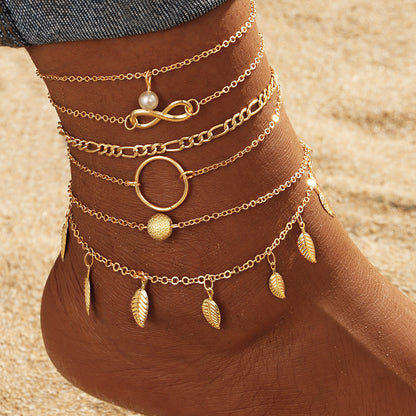 Buy Center Deal-Multi-layer Anklet Niche Beach Twin Women's Suit HS15101