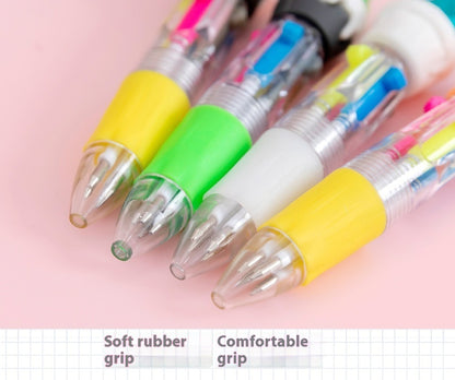 Fresh on the Scene at Buy Center: Cute Cartoon Cute Object Four-color Press Color Ballpoint Pen