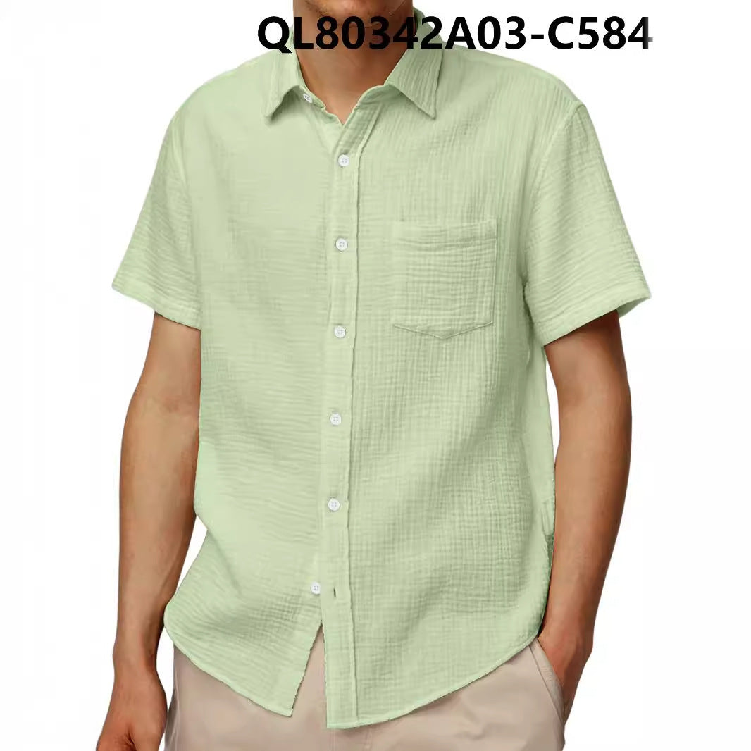 Just Arrived at Buy Center: Men's Loose Trendy Short Sleeve Lapel Shirt