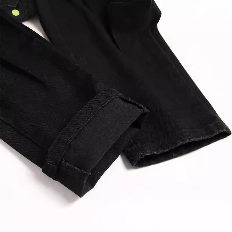 Fresh Arrivals at Buy Center: Black Ripped Embroidered Cobra Stretch Skinny Men's