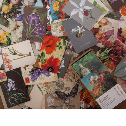 Fresh on the Scene at Buy Center: 100 Pieces Of Retro Small Book Double-sided Notes Mini Card Account Blossoming flowers