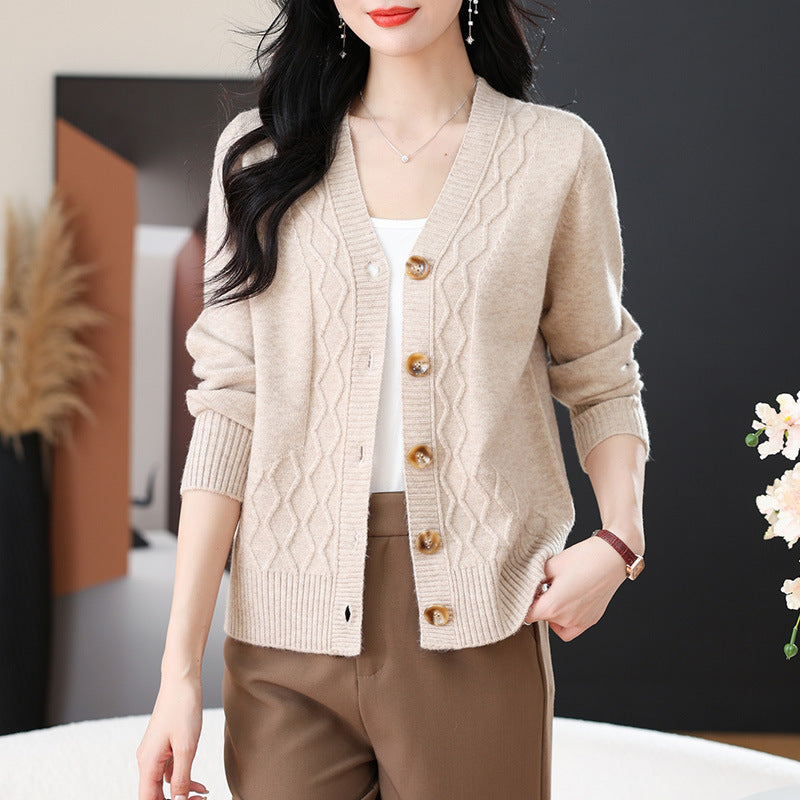 Spring And Autumn Outer Wear Cropped Sweater Coat Women Buy Center