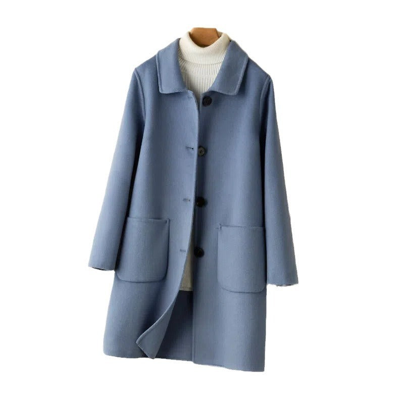 Korean Style Double-sided Cashmere Woolen Coat Buy Center