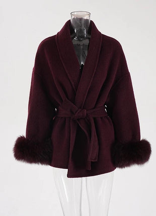 Fox Fur Double-sided Temperament Wool Overcoat