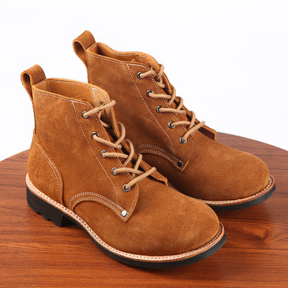 Newly Released at Buy Center: Thick Suede Cowhide High-top Work Genuine Leather Shoes