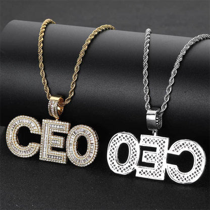 Trending Now at Buy Center: Ice Candy Alphanumeric Patchwork Pendant Micro Zirconia Necklace