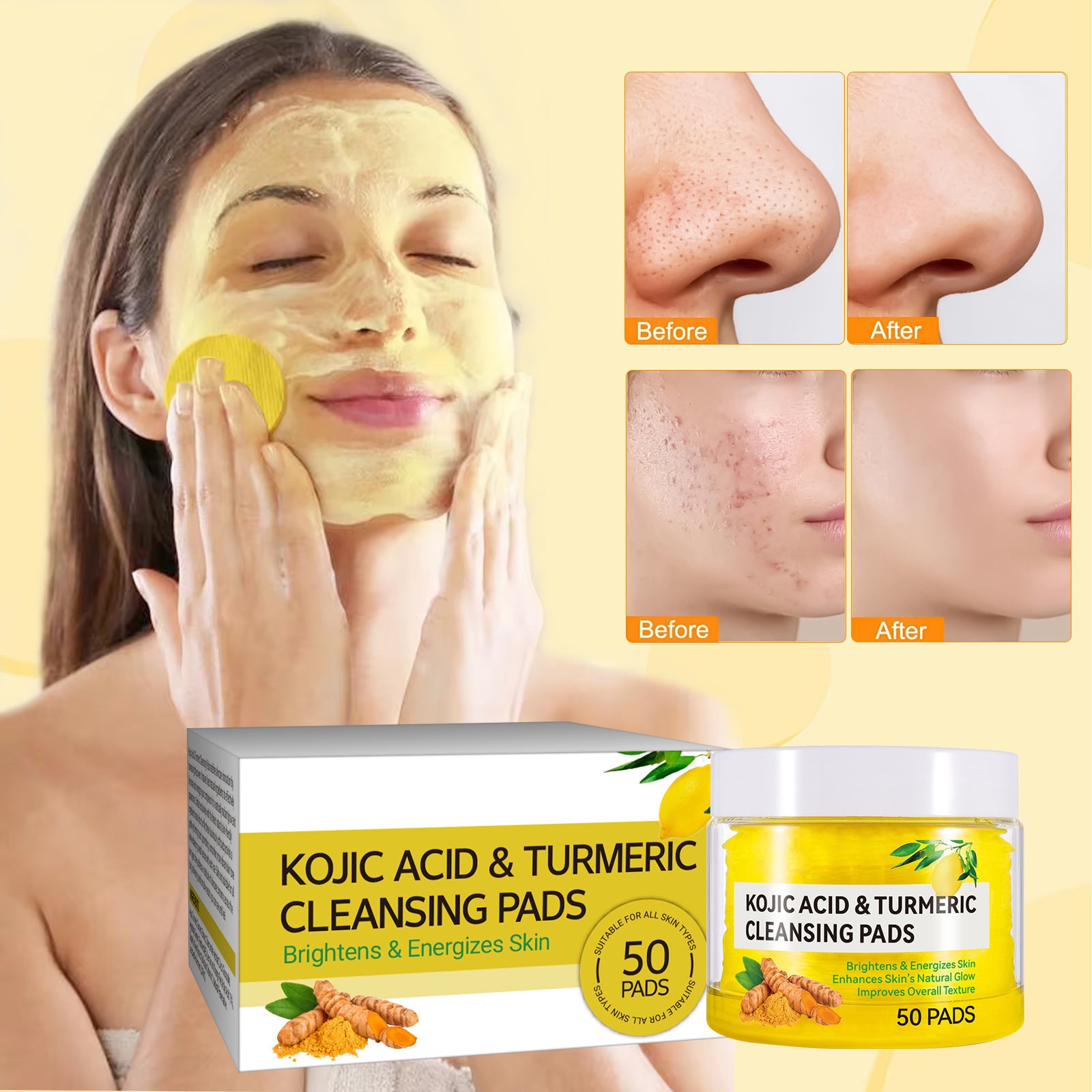 Buy Center Exclusive Offer-Turmeric Kojic Acid Cotton Cloth Gentle Skin Care