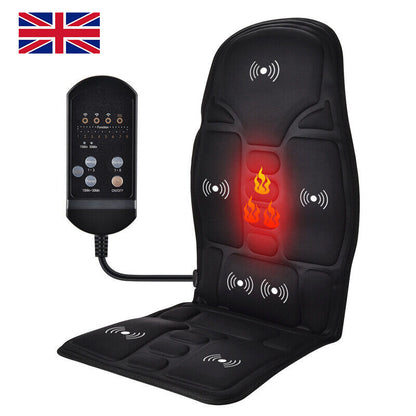 Newly Released at Buy Center: 8-Mode Full-Back Massage Vibration Cushion Car Chair Seat Pad Mat Heat Massager