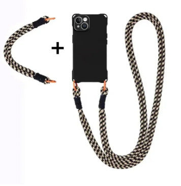 Newly Arrived at Buy Center: New Four-corner Lanyard Phone Case Black Long Short Rope