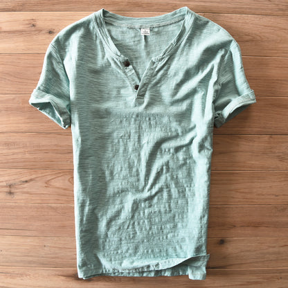 Just Arrived at Buy Center: Men's Cotton Summer Short Sleeve Green