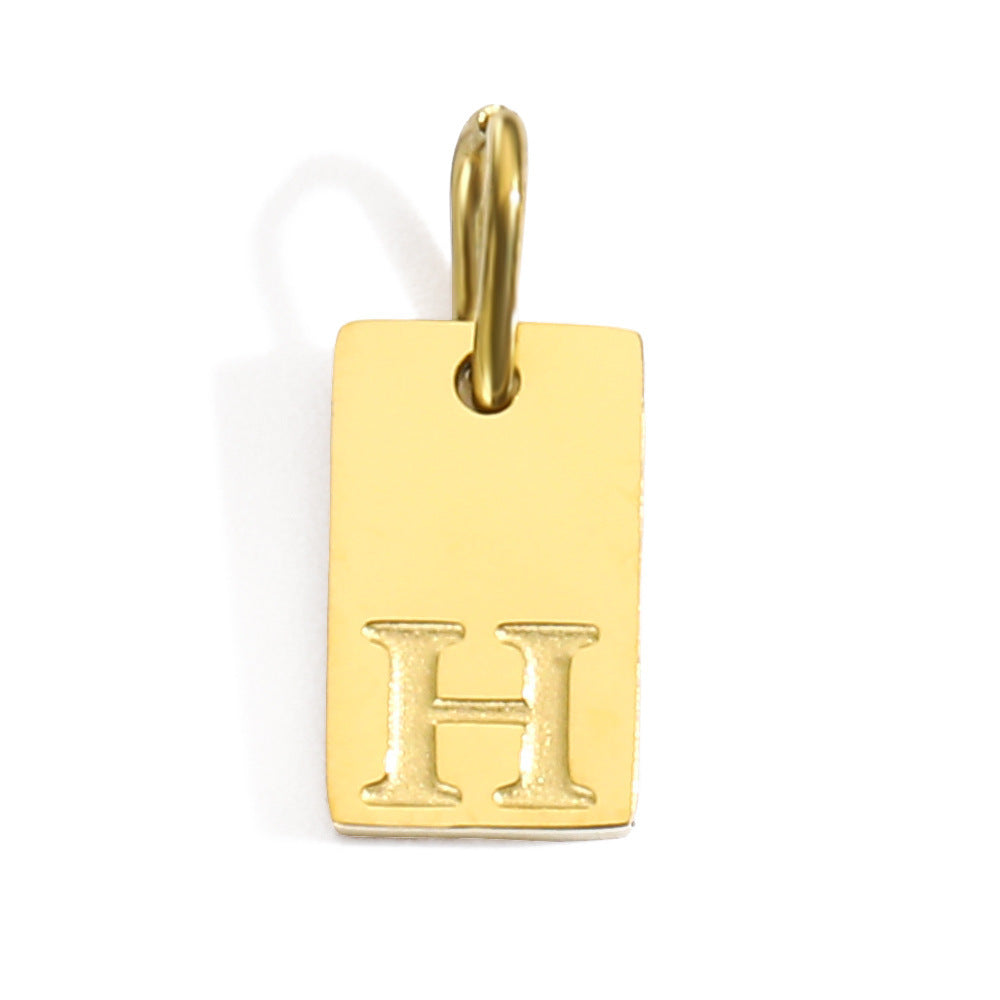 Buy Center Excellence-26 English Letters Pendant Parts Stainless Steel Gold-plated Pendant