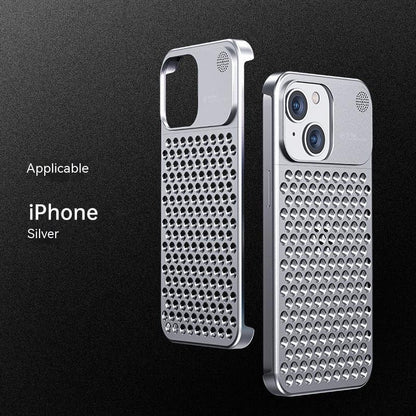 Aluminum Alloy Phone Case For 14 13 Pro Max Plus Hollow Heat Dissipation Anti-fall Full Body Shockproof Phone Cove Buy Center