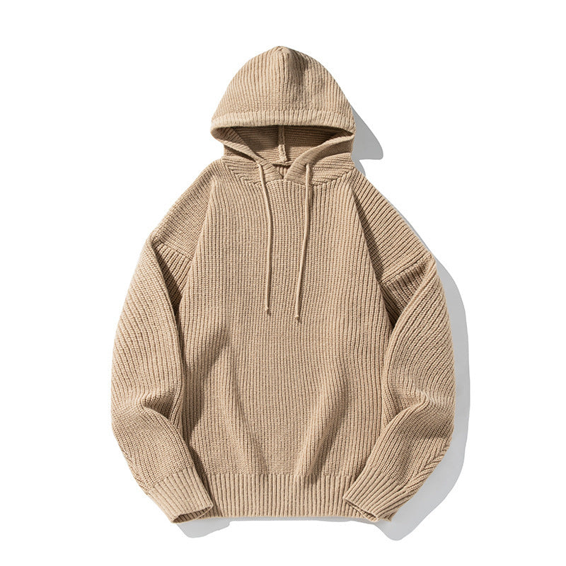 Japanese Loose Solid Color Hooded Sweater Idle Style Adjustable Buy Center