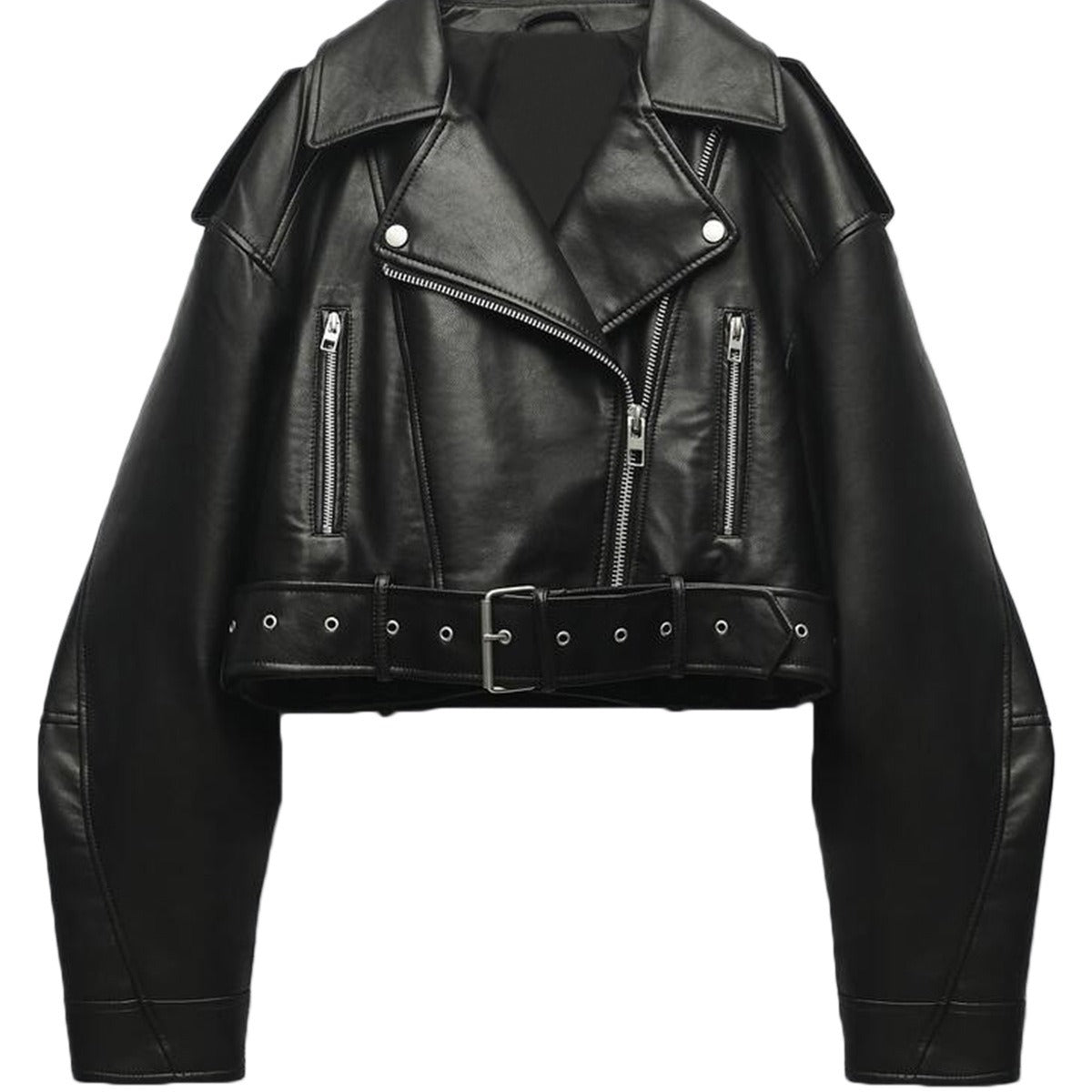 Fashionable Washed Faux Leather Motorcycle PU Zipper Jacket Buy Center