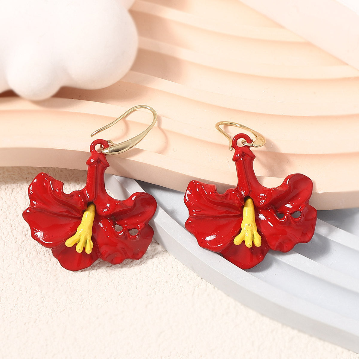 Buy Center Prestige-Creative Design Red Alloy Dripping Morning Glory Ear Hook