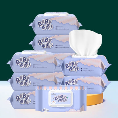 Fresh Arrivals at Buy Center: English Baby Wipes Big Bag 80 Pumping Wipe Newborn Wet Tissue 80 Pieces Baby Wipes