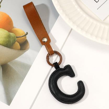 Newly Arrived at Buy Center: Fashion All-Match 26 Full Letter Leather Key Chain Pendant Style C