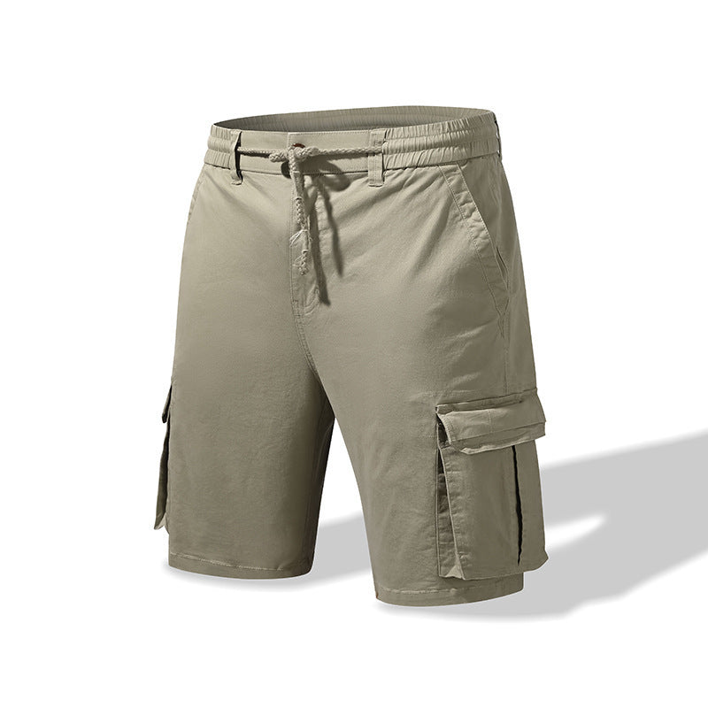 New at Buy Center: Men's Straight Casual Pants Camouflage Multi-pocket Workwear Shorts 9960 Khaki