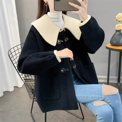 Woolen Coat For Women Thickened Sailor Collar Buy Center