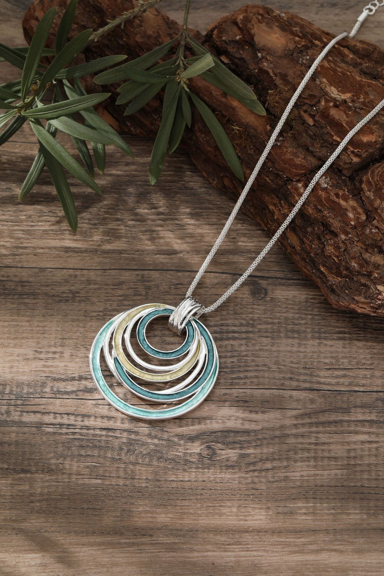 Buy Center Exclusive Offer-Colorful Painting Oil Round Hollow Geometric Line Necklace