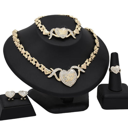 Dubai 18K Gold Heart-shaped Jewelry Suit Buy Center