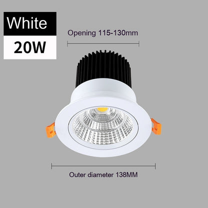 Just Arrived at Buy Center: Led Anti-glare Spotlight Embedded Variable Light With Three Colors Ceiling Lamp White 20W Hole 115 To130mm