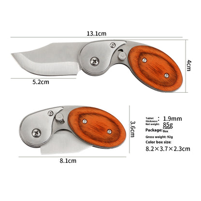 Newly Released at Buy Center: Color Wooden Handle Outdoor Mini Folding Knife Multi-function