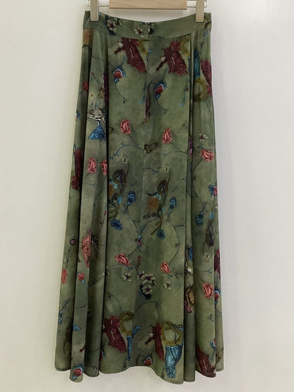 New Spring And Summer New Draping Silky All-match High Waist Skirt Army Green