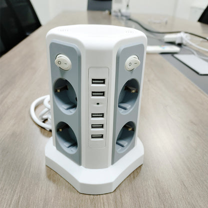 Hot New Items at Buy Center: Desktop Socket European Standard 4 USB Socket Board Gray White European Standard European Standard 8