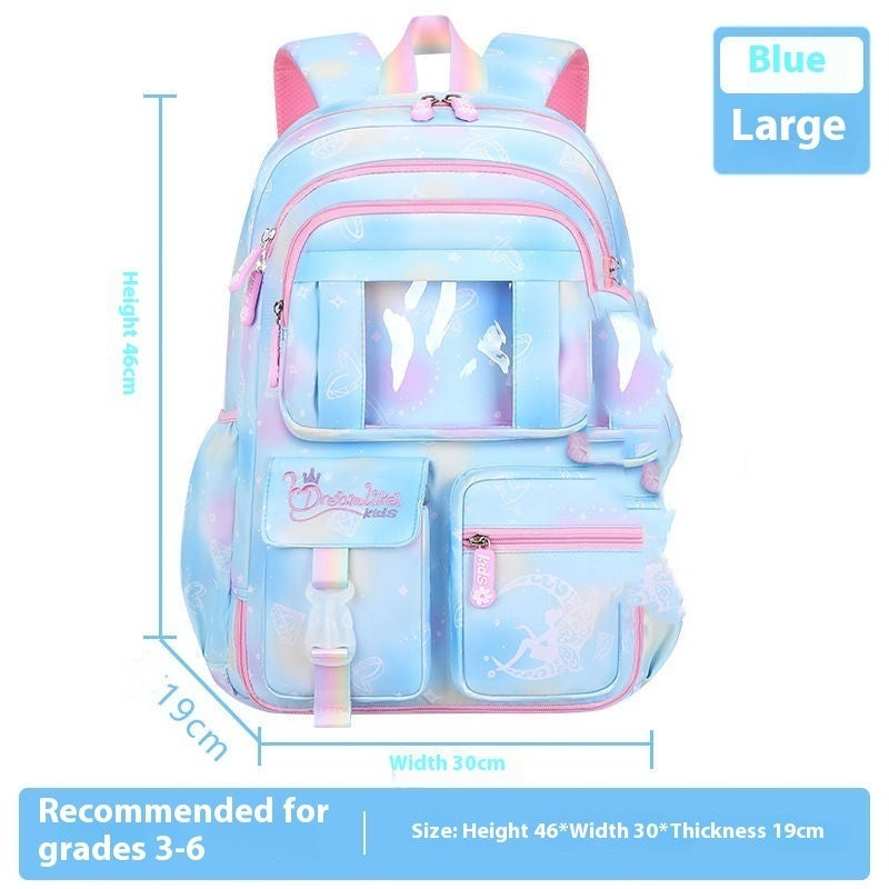 Hot New Items at Buy Center: Fantasy Girl Children Backpack Large Capacity Fantasy Blue Plus Size