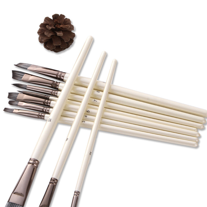 Trending Now at Buy Center: 10 Pearl White Watercolor Brushes, Nylon Brushes