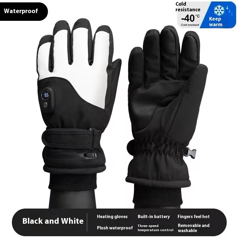 Gants chauffants électriques coupe-vent épais et chauds pour l'hiver