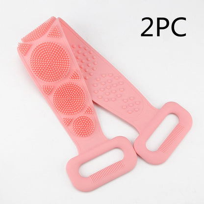 Hot New Items at Buy Center: Bath Towel Silicone Rubbing Back Towel 2PC Cherry pink