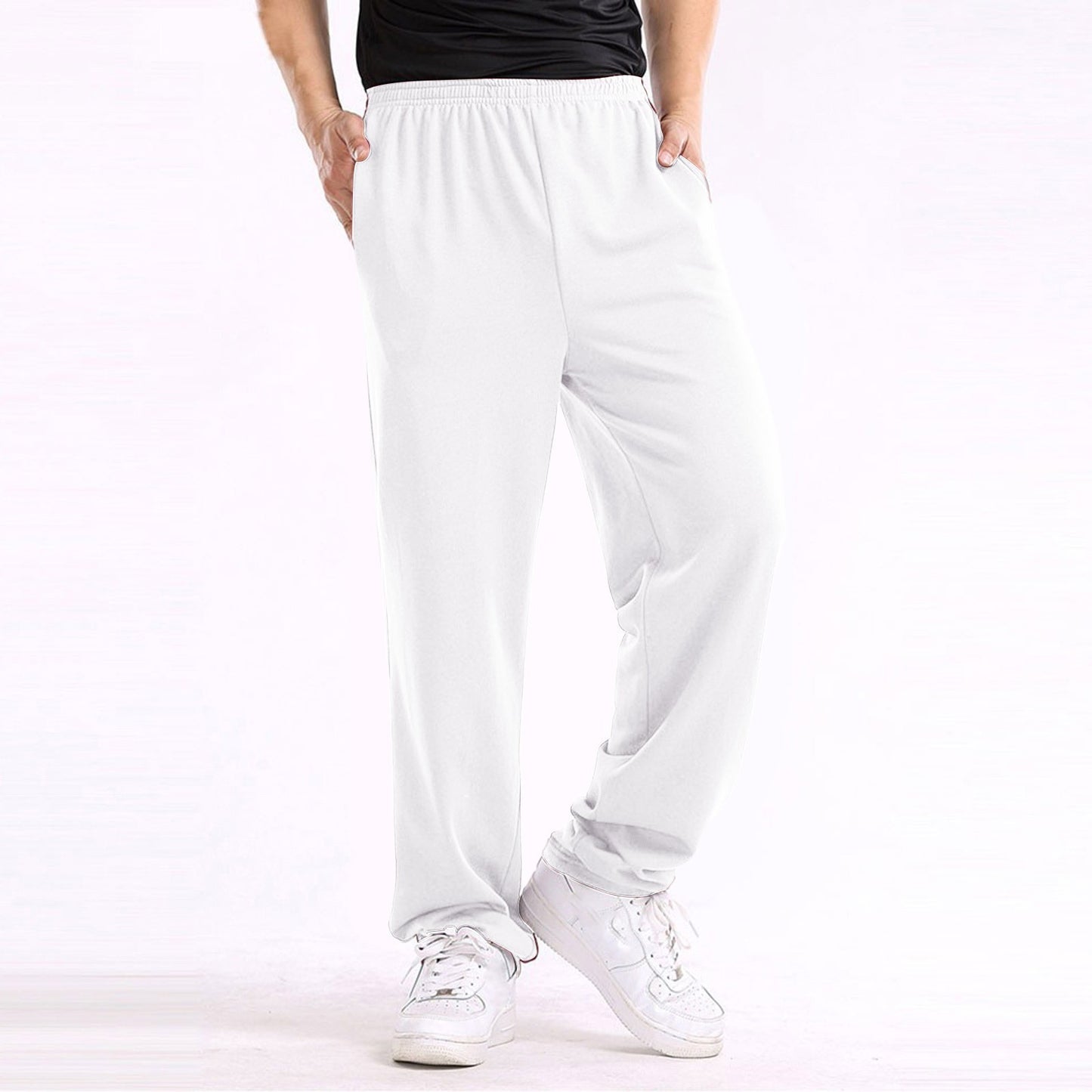 Casual Trousers Men's Home Straight Sweater Solid Color Loose Trousers Buy Center