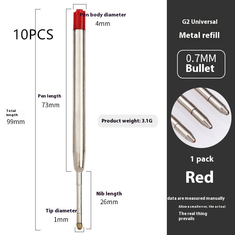 Newly Released at Buy Center: Metal Refill Total Length 99mm Metal Ball Point Pen Core 10pcsRed