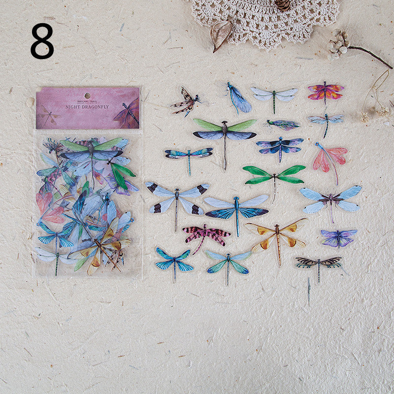 Hot New Items at Buy Center: Sticker Wings Herbarium Series Handbook Material Decoration Night Sleeping Dragonfly