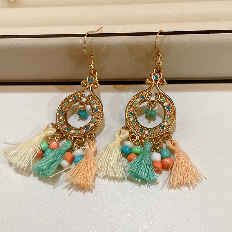 Buy Center Handpicked- Bohemian Retro Fashion Earrings For Women Ear Hook Color