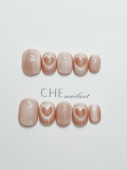 Fresh Arrivals at Buy Center: Handmade Nail Sticker Love Cat's Eye Short Square Circle