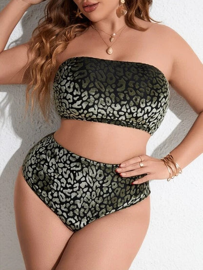 Just Arrived at Buy Center: Plus Size Women's High Waist Split Bikini Swimsuit