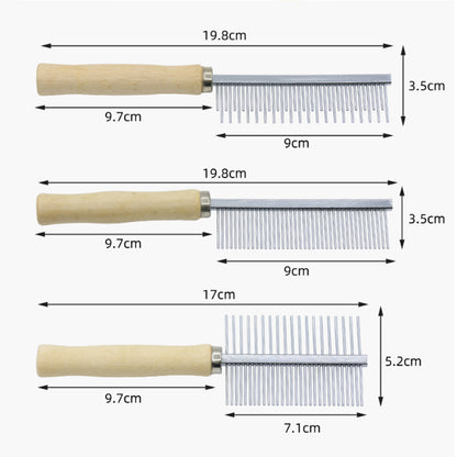 New Wooden Handle Grooming Comb For Dogs Cats Pet